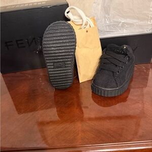 Puma Kids Black Low-Top Corduroy Sneakers